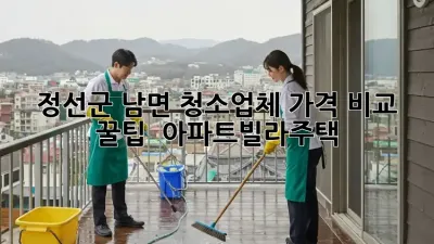 정선군 남면 청소업체 가격 비교 꿀팁🍯 : 아파트/빌라/주택🧹